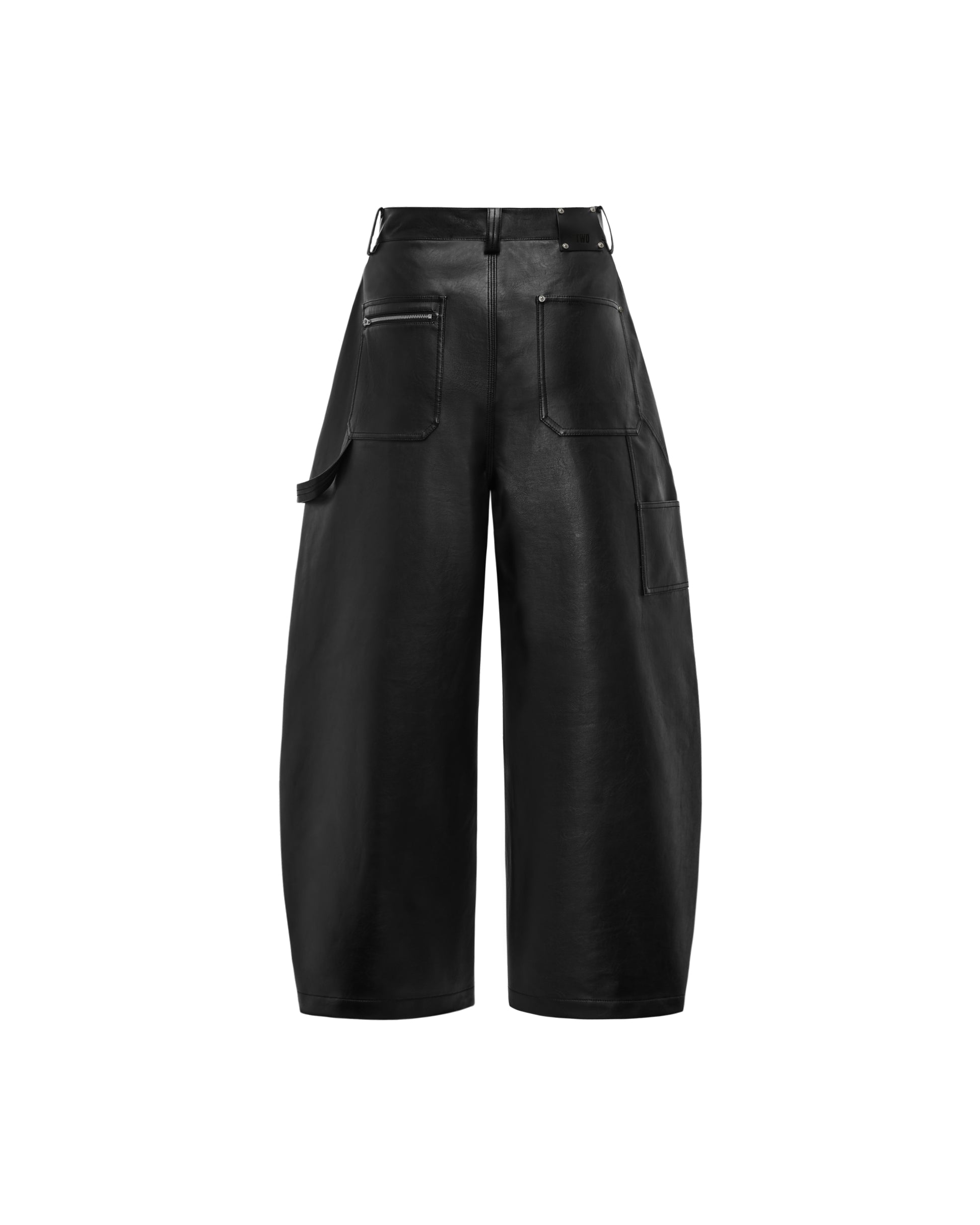 RESET FAUX LEATHER WIDE-LEG TROUSERS