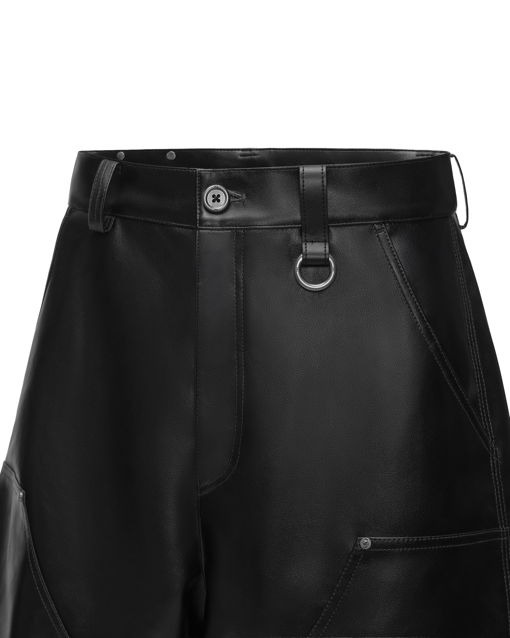 RESET FAUX LEATHER WIDE-LEG TROUSERS