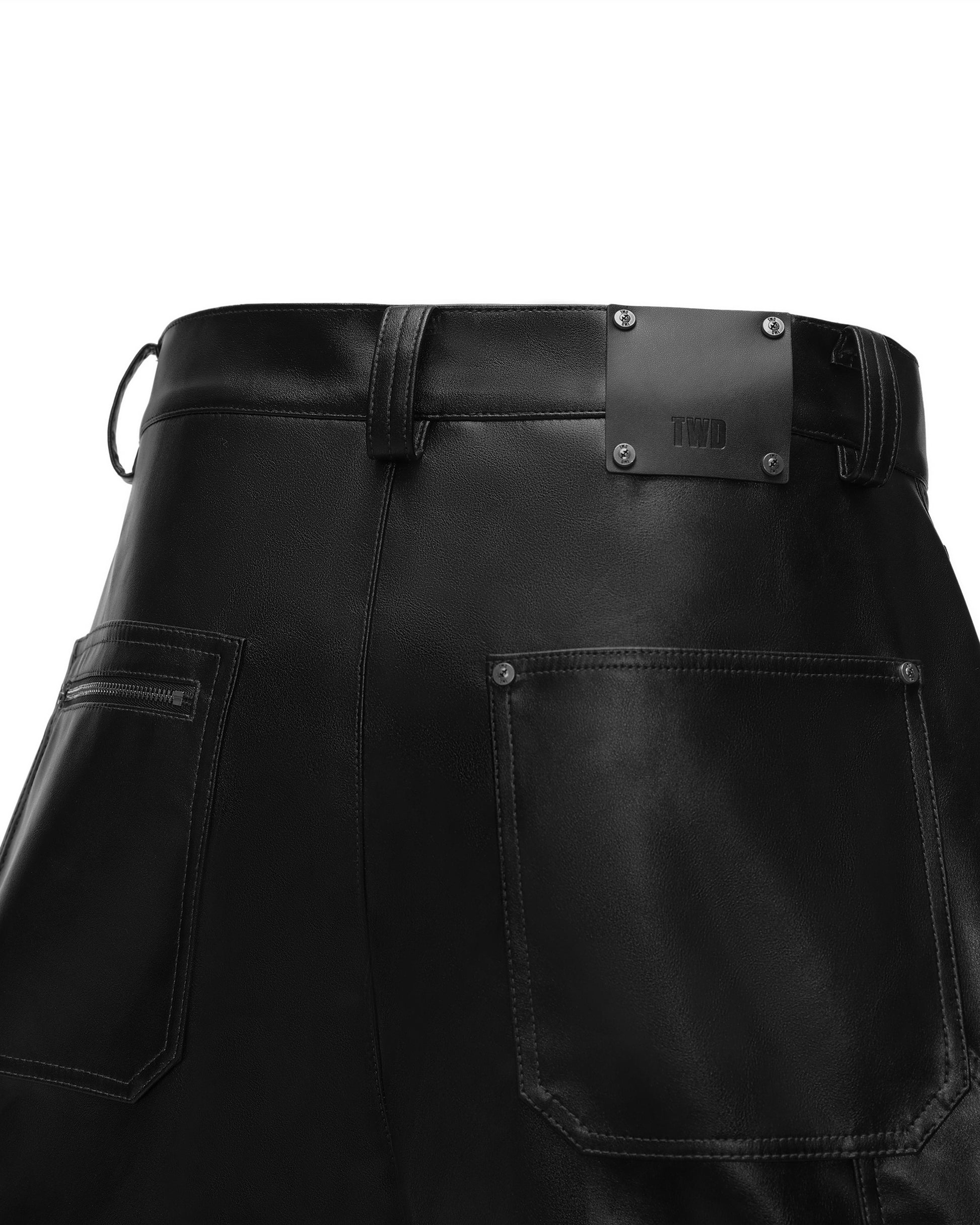 RESET FAUX LEATHER WIDE-LEG TROUSERS
