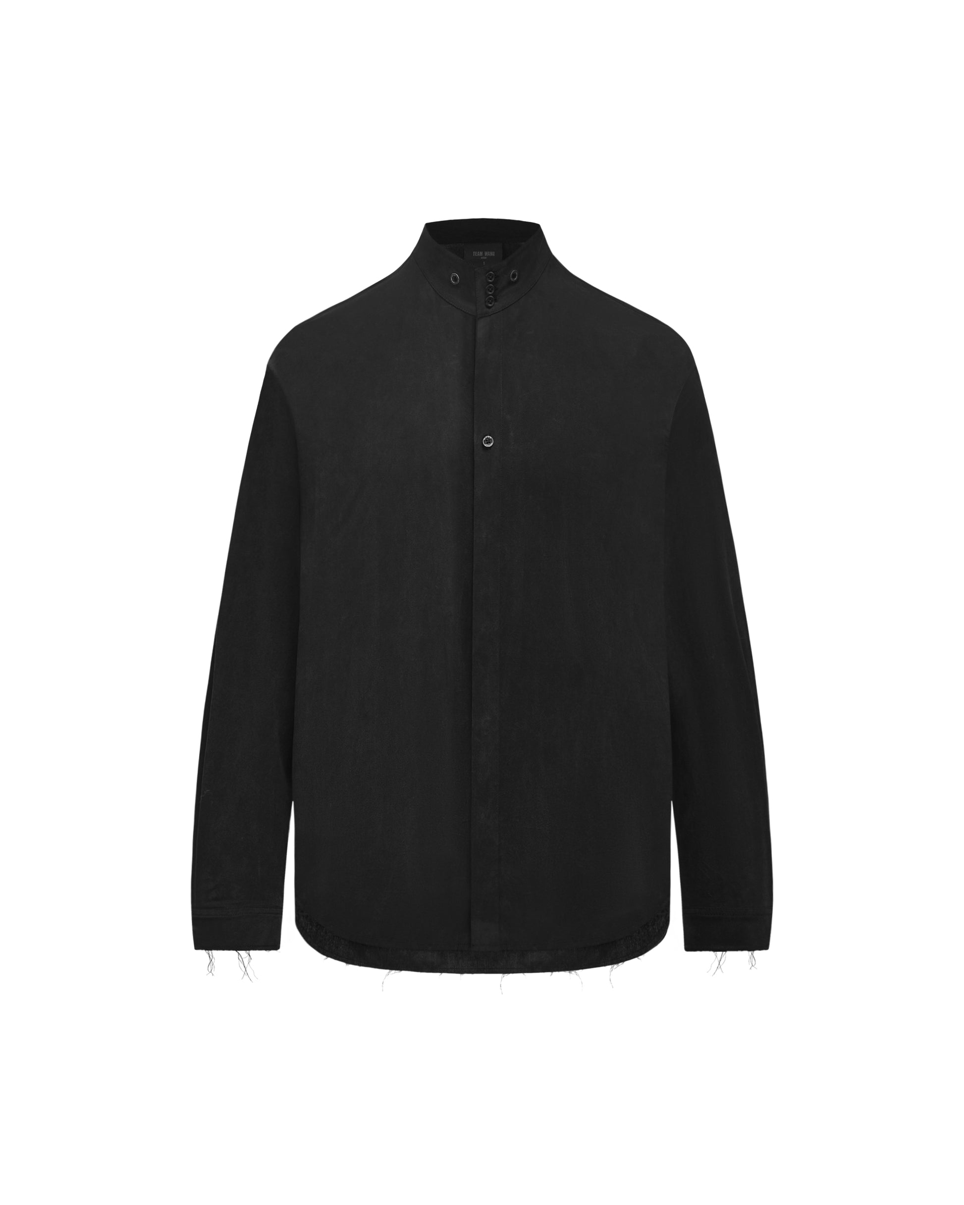 ACCEPTANCE DRAPED STAND-COLLAR SHIRT