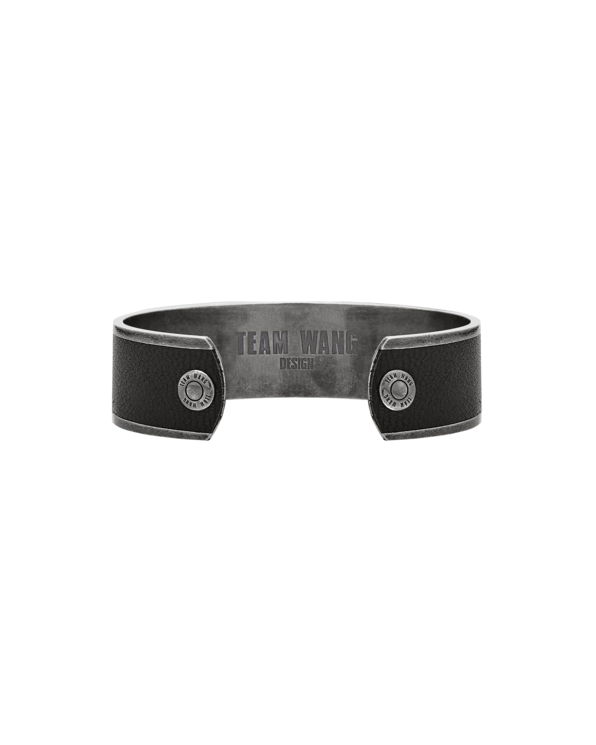 ACCEPTANCE METAL LEATHER BANGLE