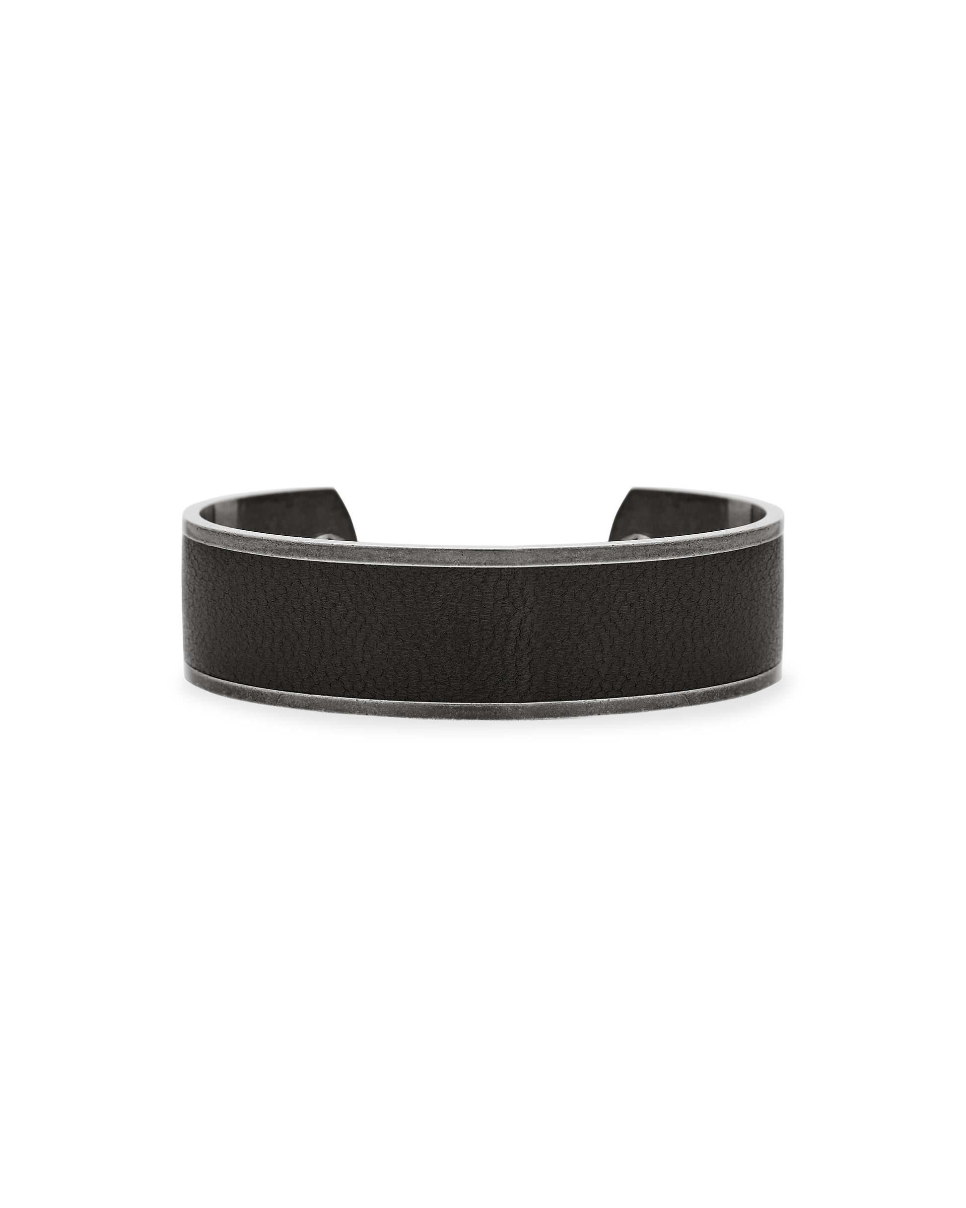 ACCEPTANCE METAL LEATHER BANGLE