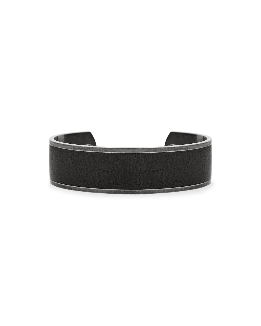 ACCEPTANCE METAL LEATHER BANGLE