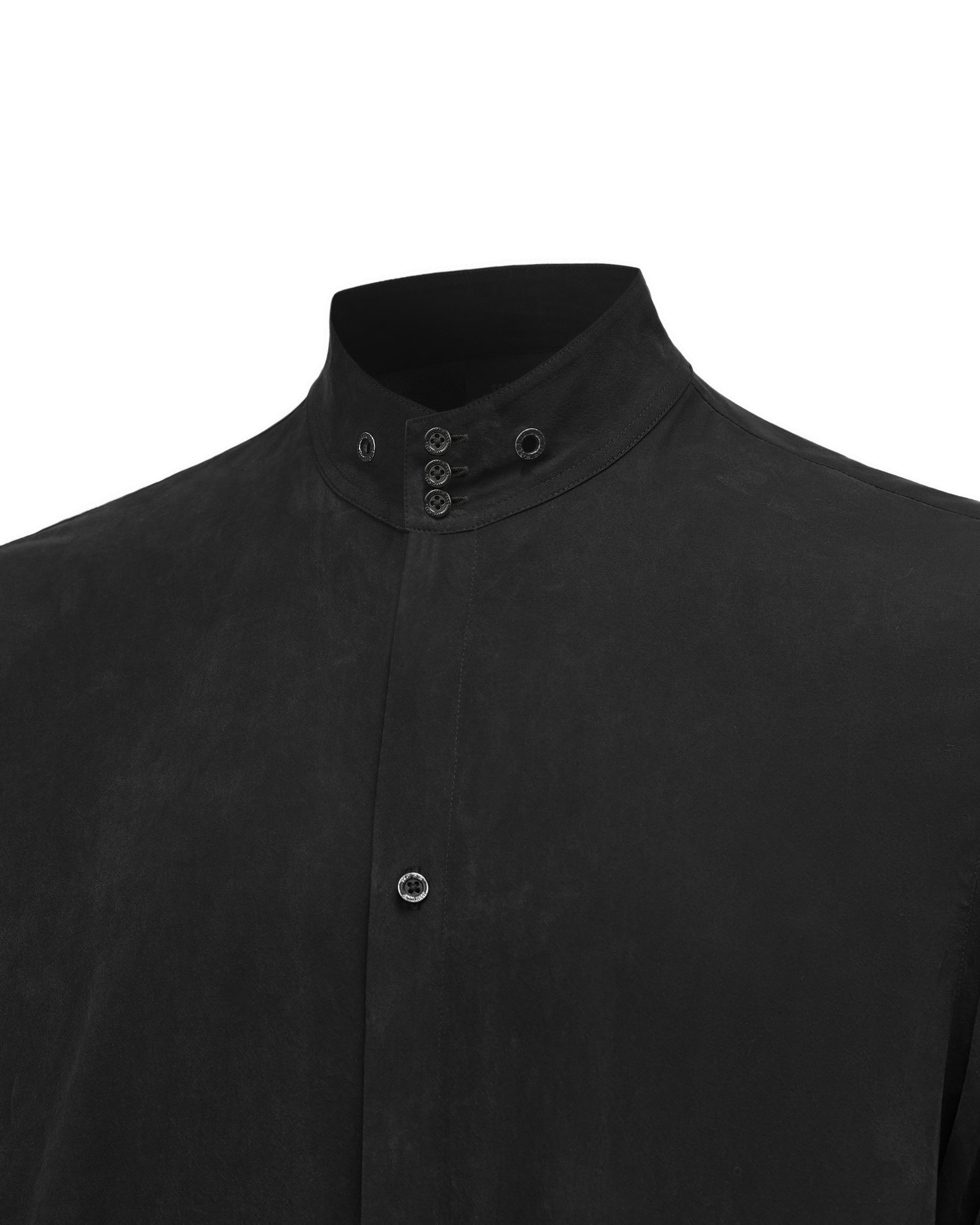 ACCEPTANCE DRAPED STAND-COLLAR SHIRT