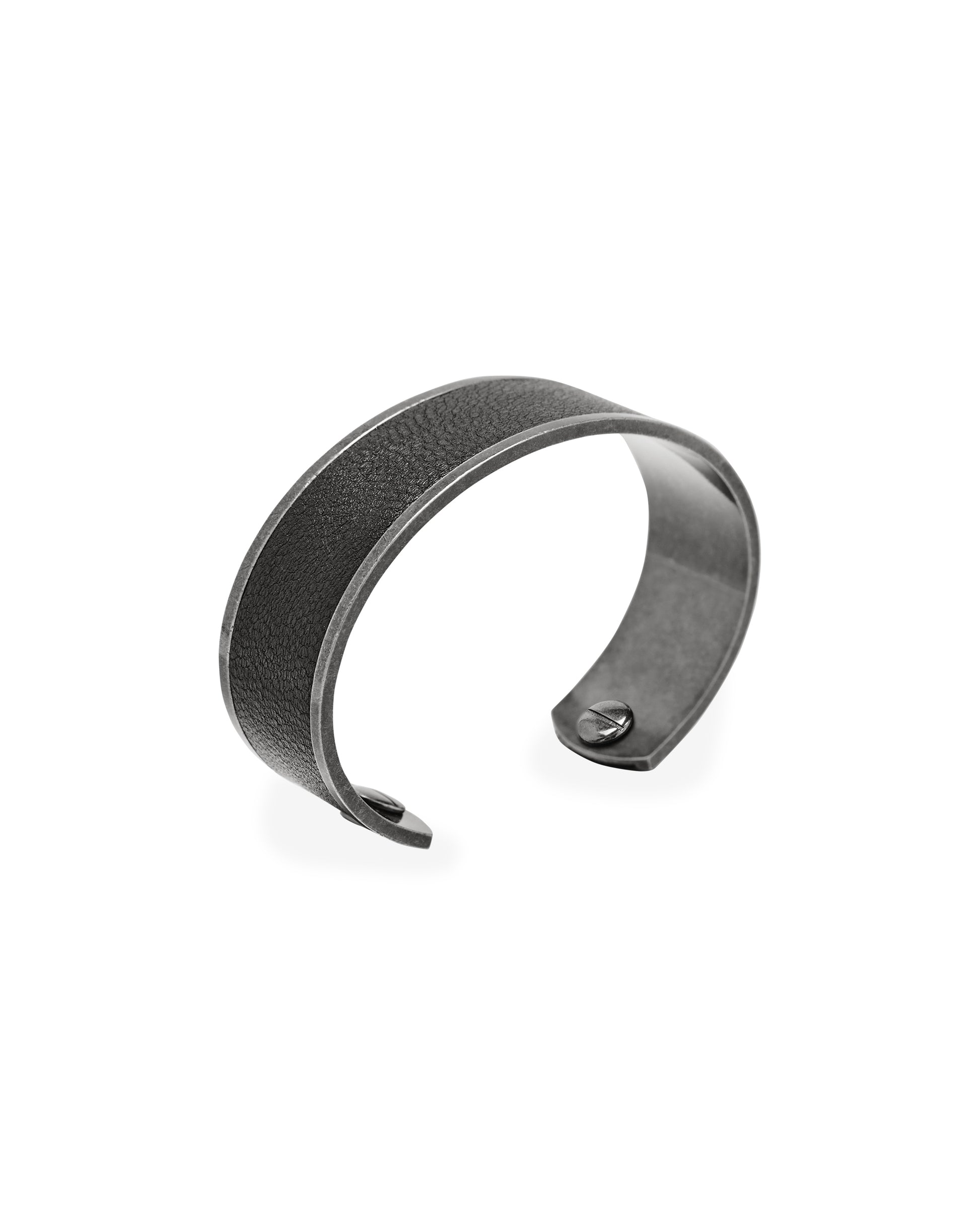 ACCEPTANCE METAL LEATHER BANGLE
