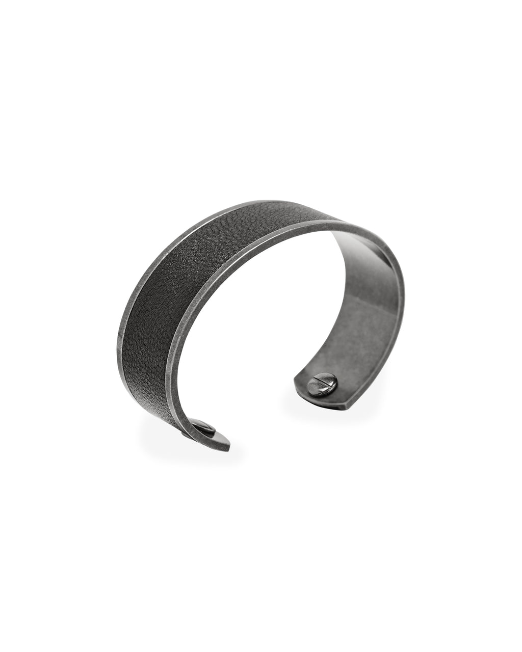 ACCEPTANCE METAL LEATHER BANGLE