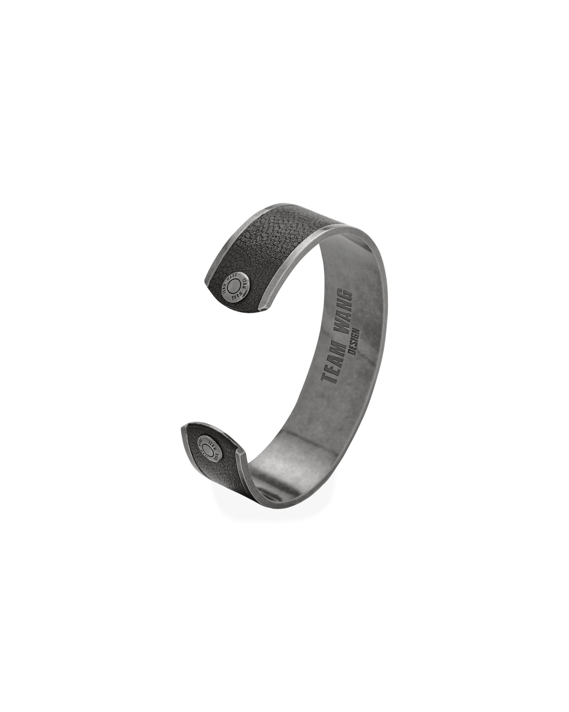 ACCEPTANCE METAL LEATHER BANGLE