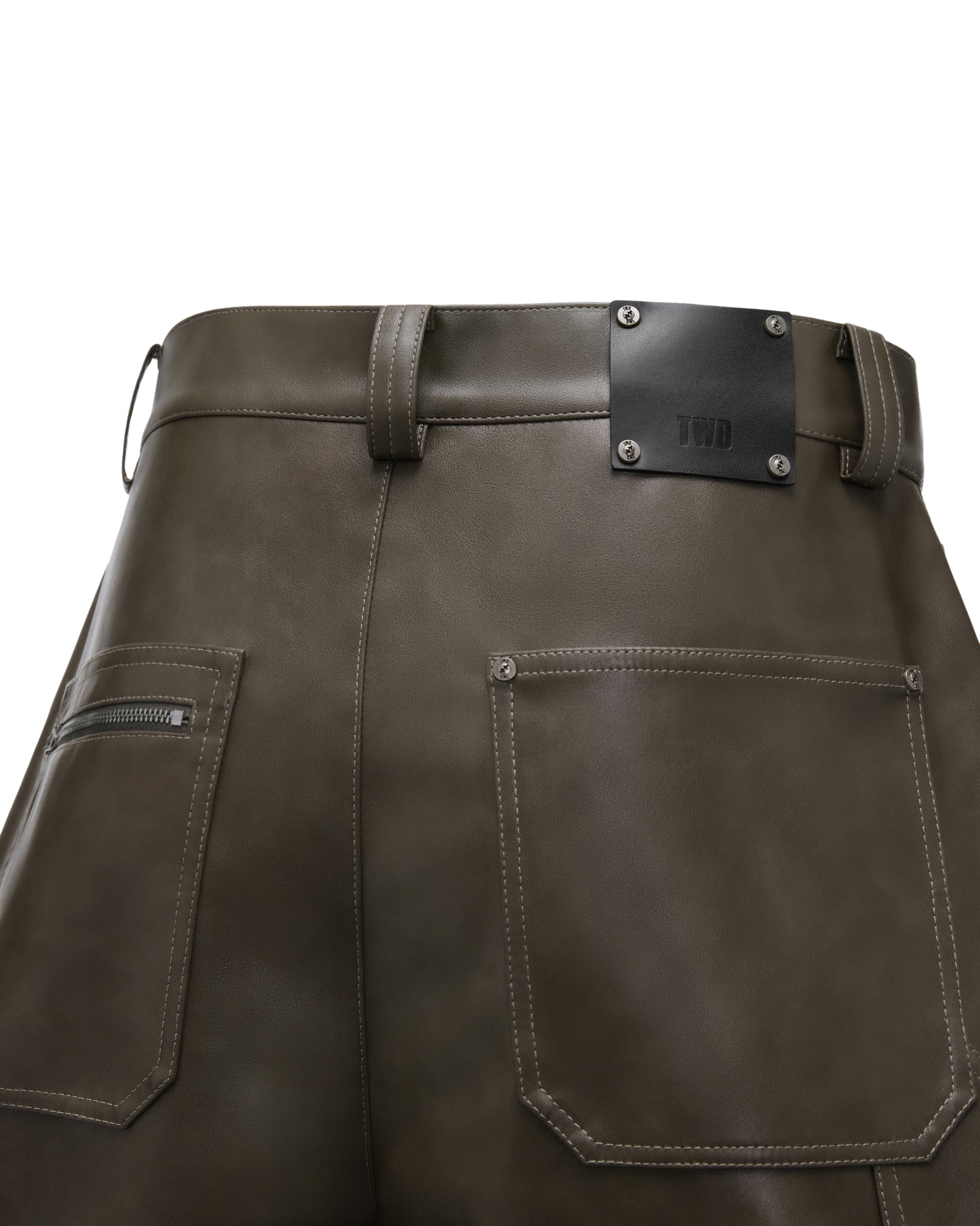 RESET FAUX LEATHER WIDE-LEG TROUSERS