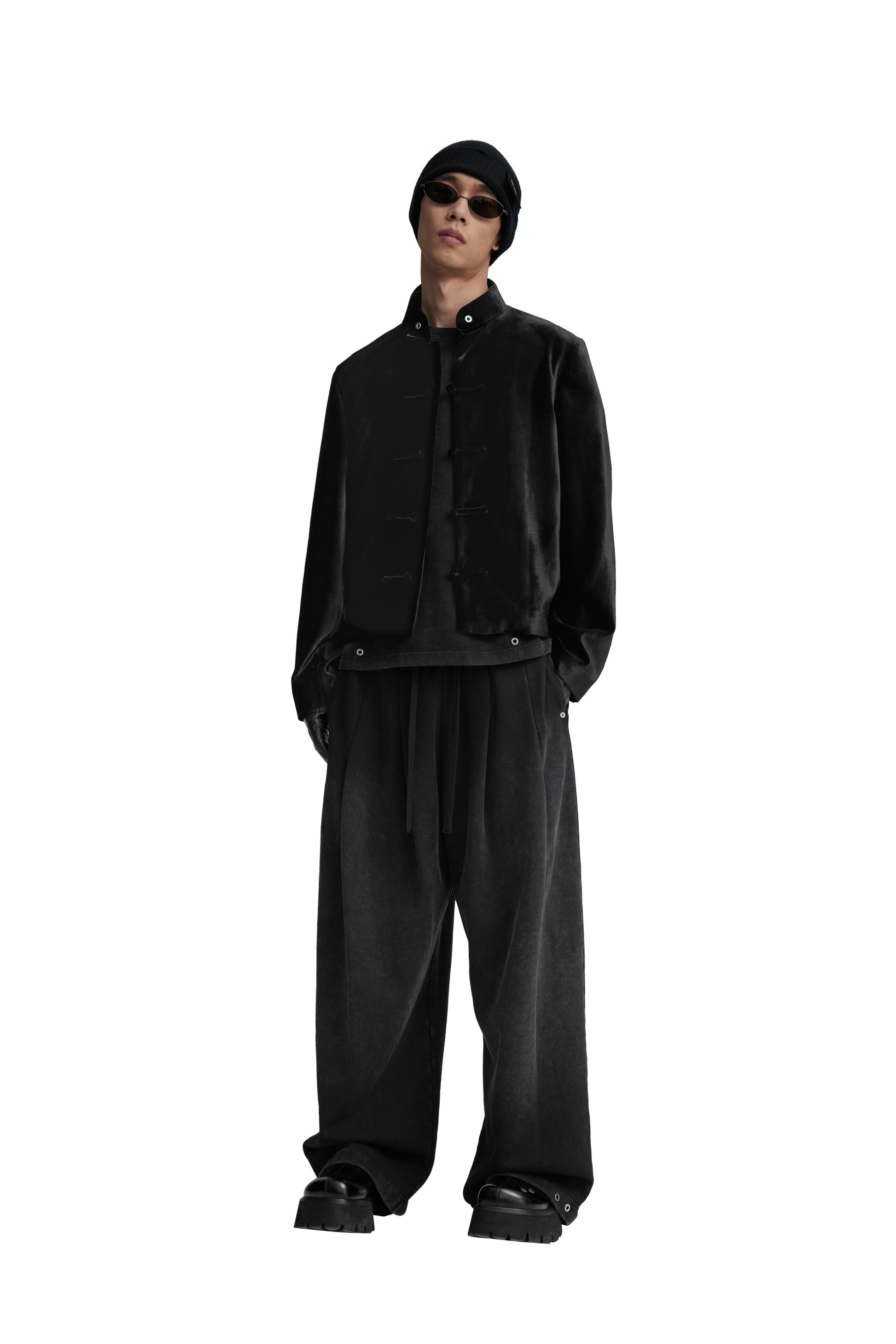 RESET VELVET STAND-COLLAR JACKET