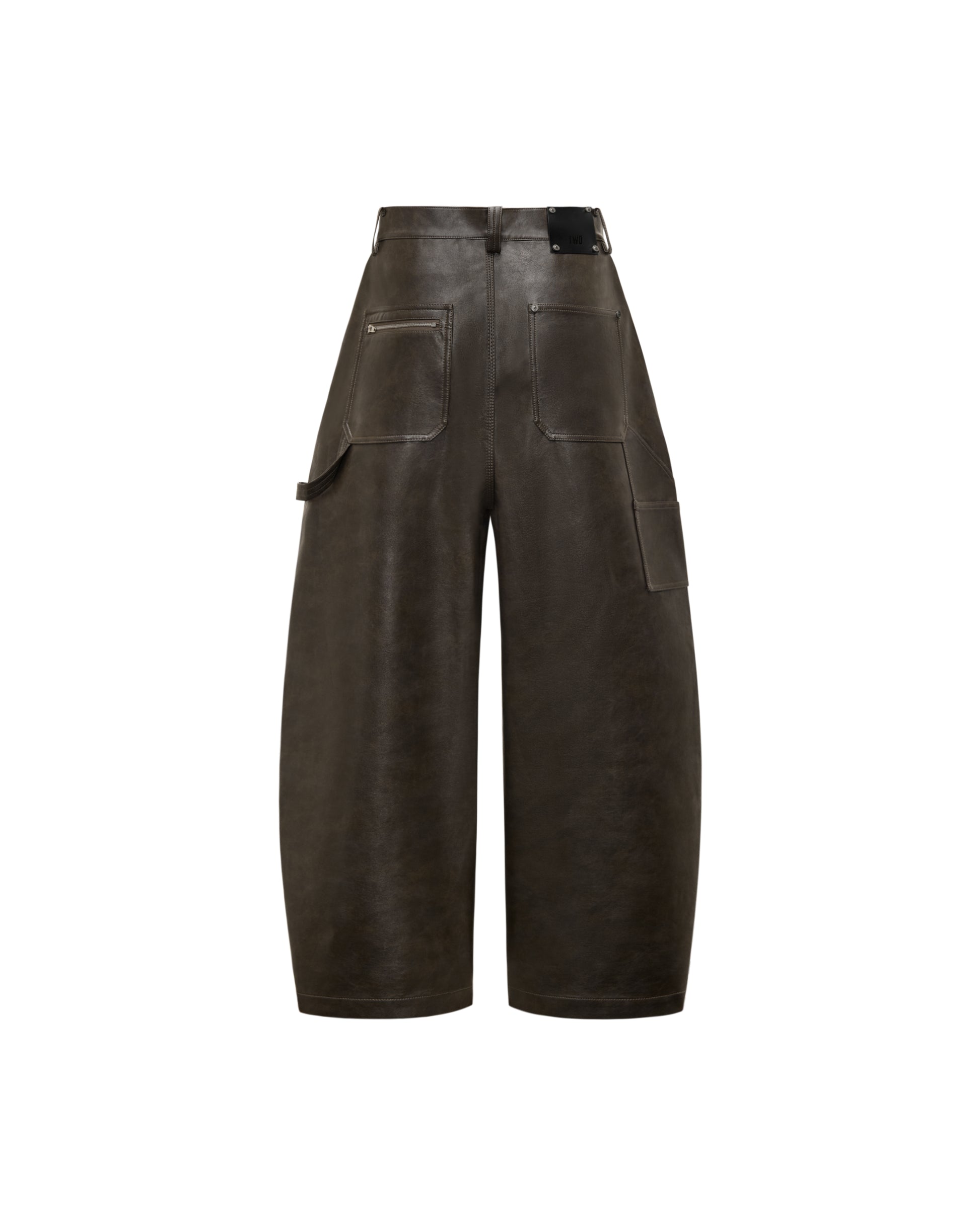 RESET FAUX LEATHER WIDE-LEG TROUSERS
