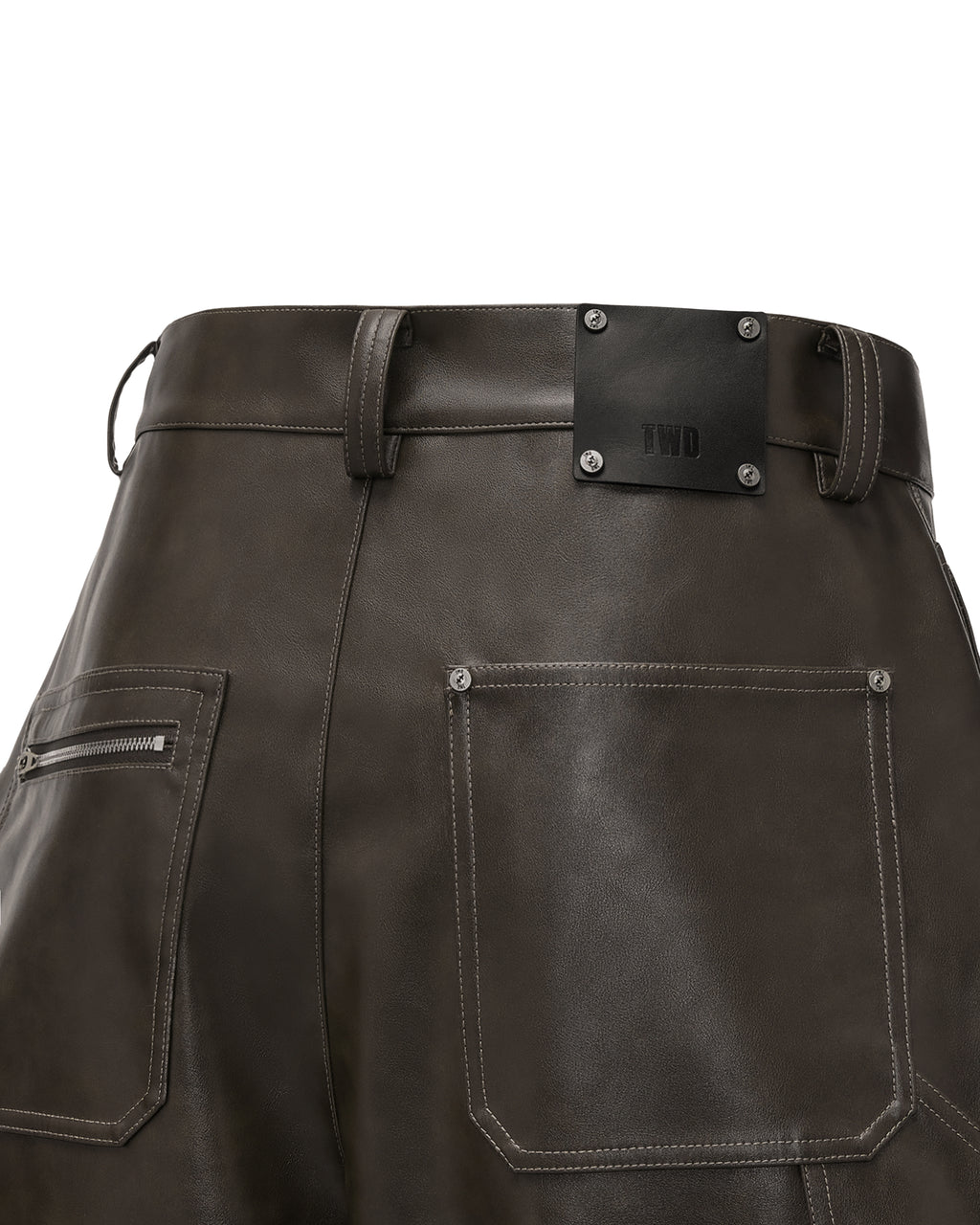 RESET FAUX LEATHER WIDE-LEG TROUSERS