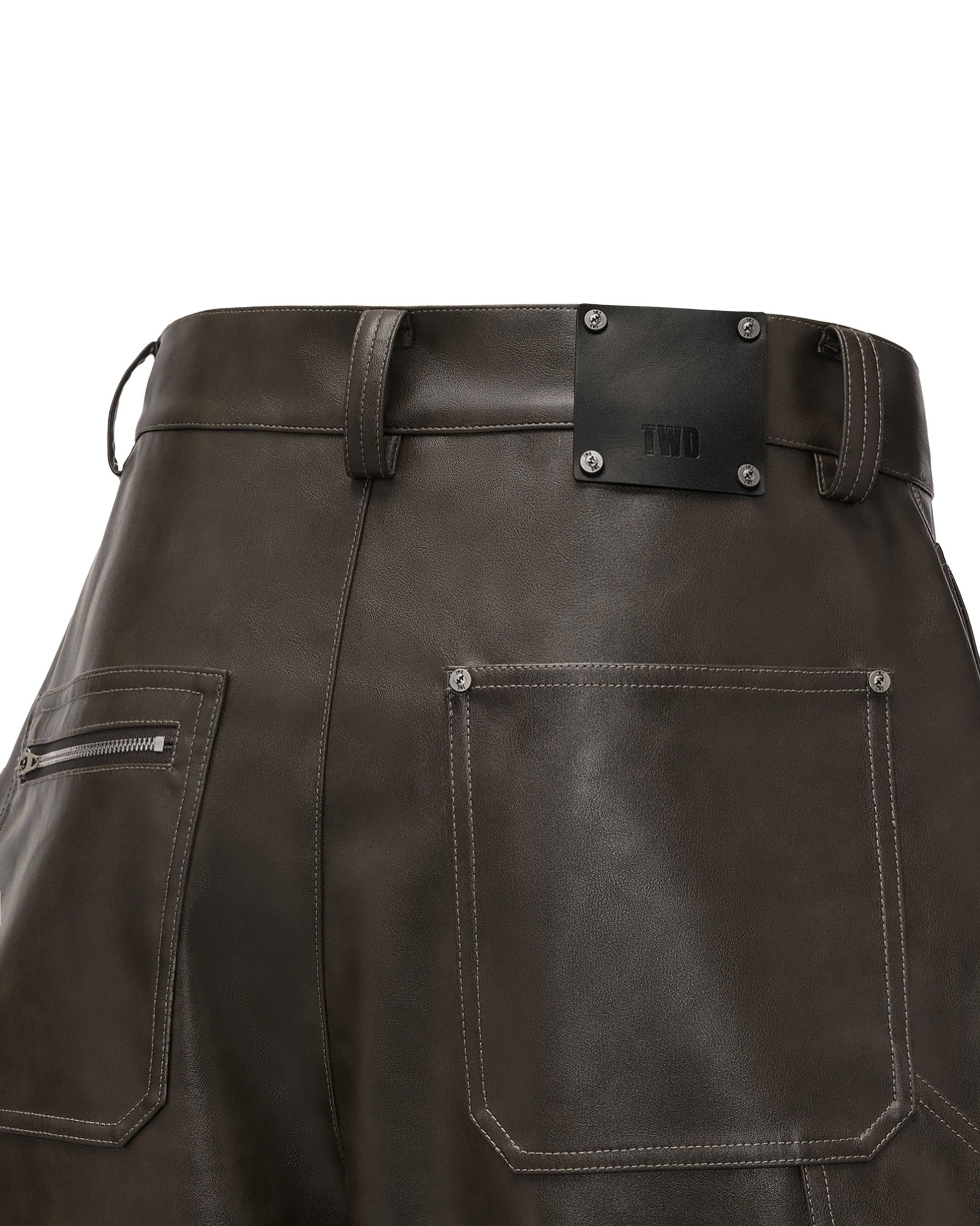 RESET FAUX LEATHER WIDE-LEG TROUSERS